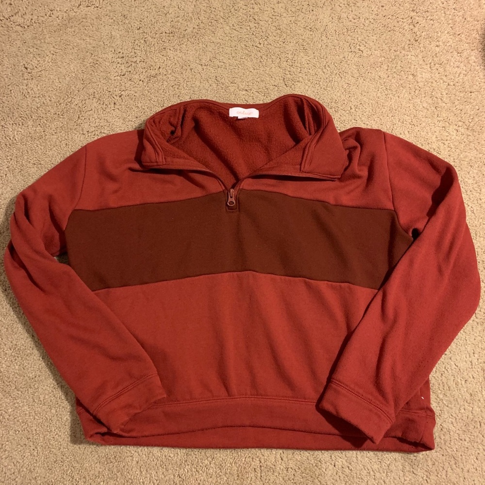 Red/Maroon Colorblock 1/4 Zip Sweatshirt